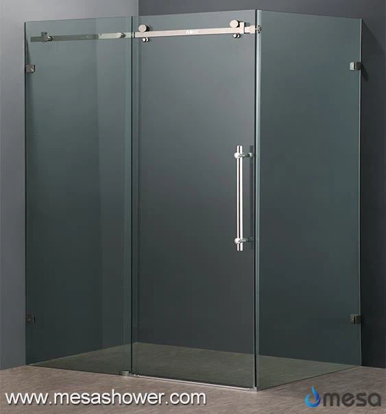 간단한 디자인 스테인레스 스틸 코너 슬라이딩 Frameless 샤워 인클로저