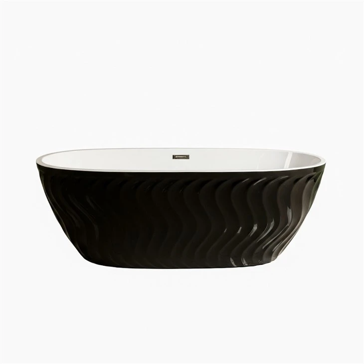 black freestanding tub